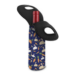 Carrot And Rabbit Pattern Print Single Neoprene Wine Tote