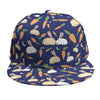 Carrot And Rabbit Pattern Print Snapback Cap