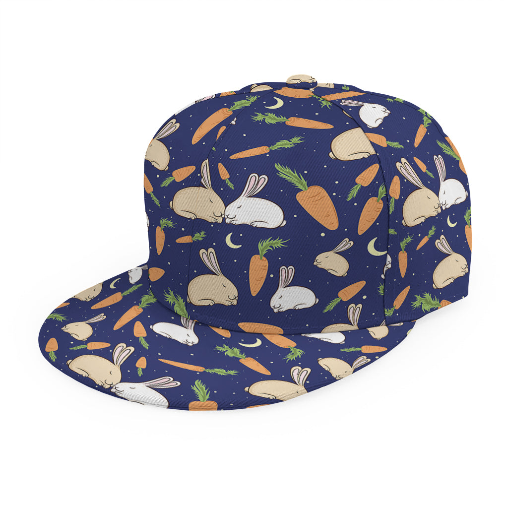 Carrot And Rabbit Pattern Print Snapback Cap