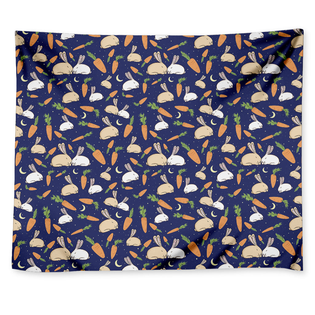 Carrot And Rabbit Pattern Print Tapestry