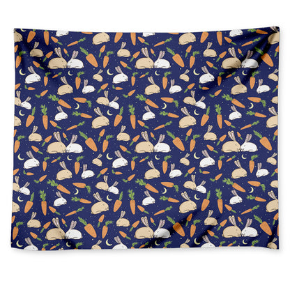 Carrot And Rabbit Pattern Print Tapestry