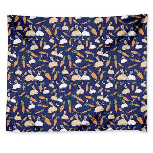 Carrot And Rabbit Pattern Print Tapestry