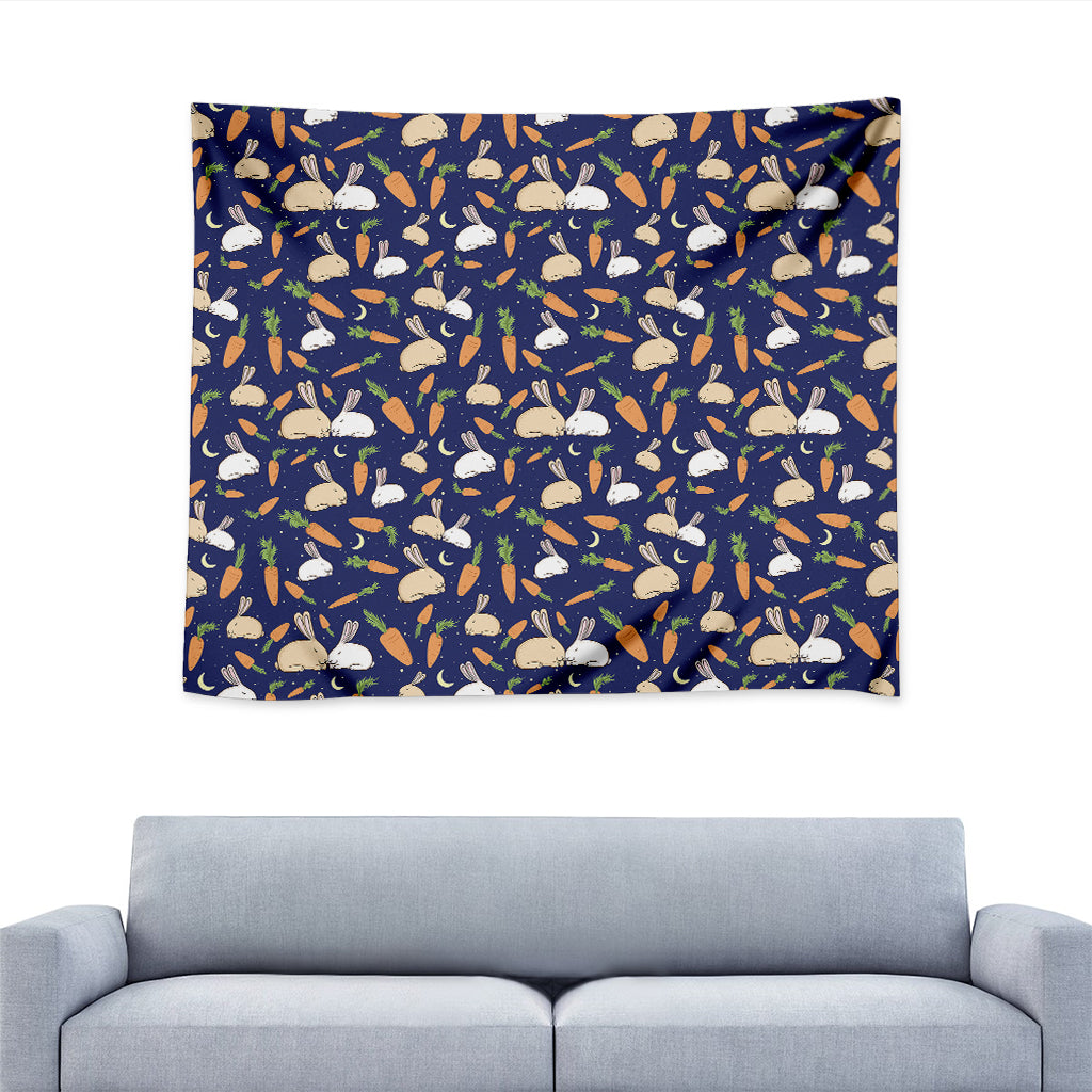 Carrot And Rabbit Pattern Print Tapestry