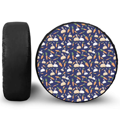 Carrot And Rabbit Pattern Print Tire Cover