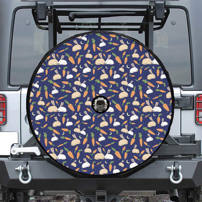 Carrot And Rabbit Pattern Print Tire Cover With Camera Hole
