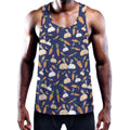 Carrot And Rabbit Pattern Print Men's Workout Tank Top