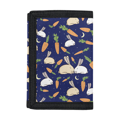 Carrot And Rabbit Pattern Print Trifold Wallet