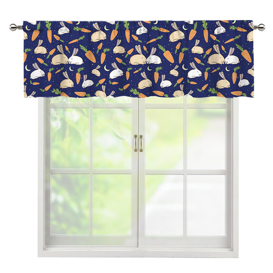 Carrot And Rabbit Pattern Print Window Valance