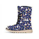 Carrot And Rabbit Pattern Print Winter Boots
