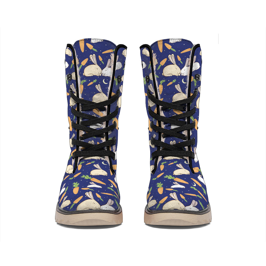 Carrot And Rabbit Pattern Print Winter Boots