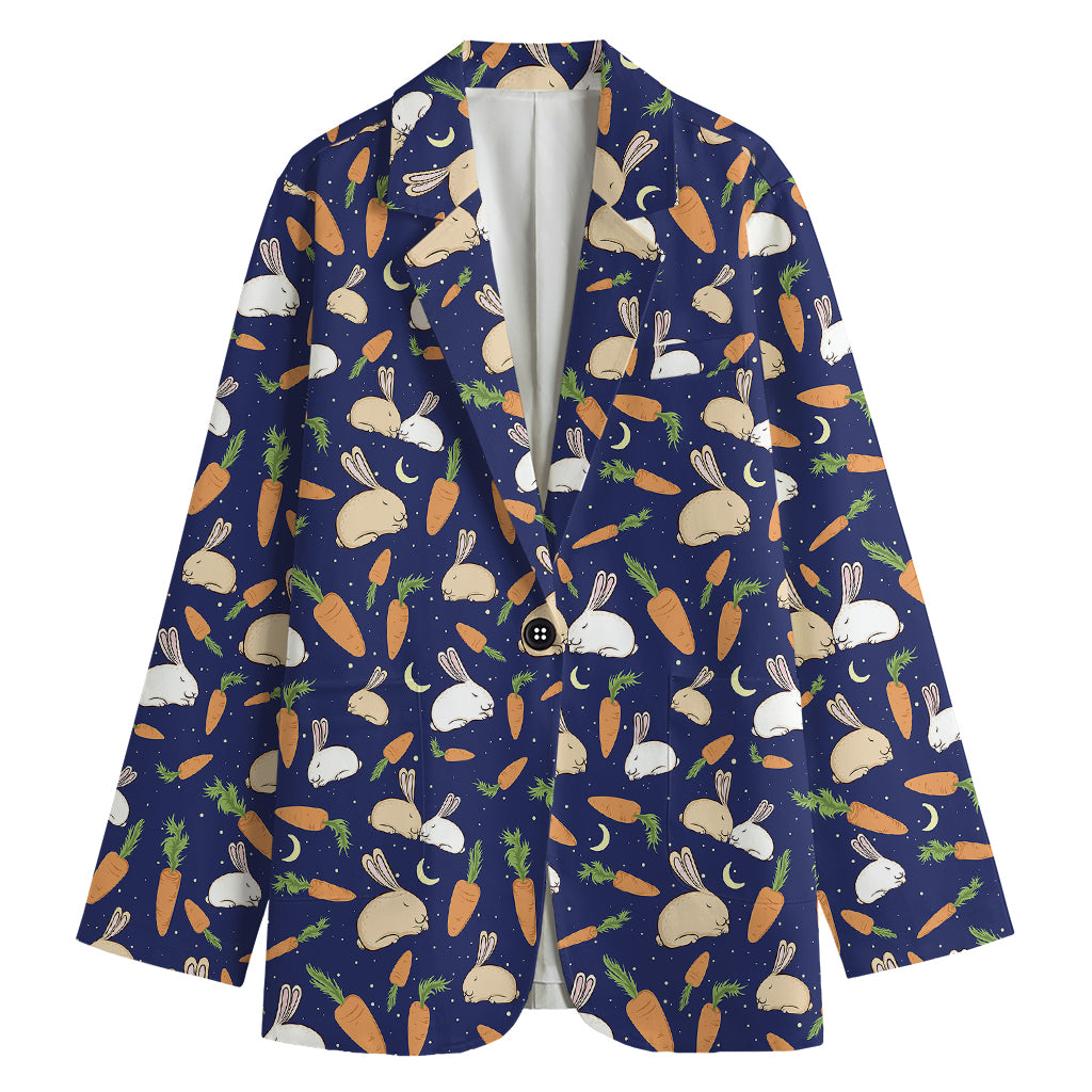 Carrot And Rabbit Pattern Print Women's Blazer