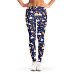 Carrot And Rabbit Pattern Print Women's Leggings