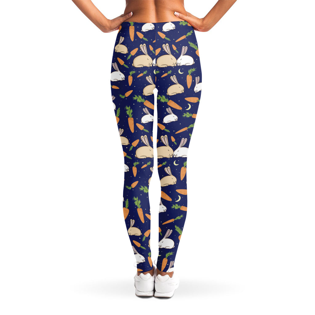 Carrot And Rabbit Pattern Print Women's Leggings