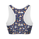 Carrot And Rabbit Pattern Print Women's Sports Bra