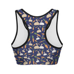 Carrot And Rabbit Pattern Print Women's Sports Bra