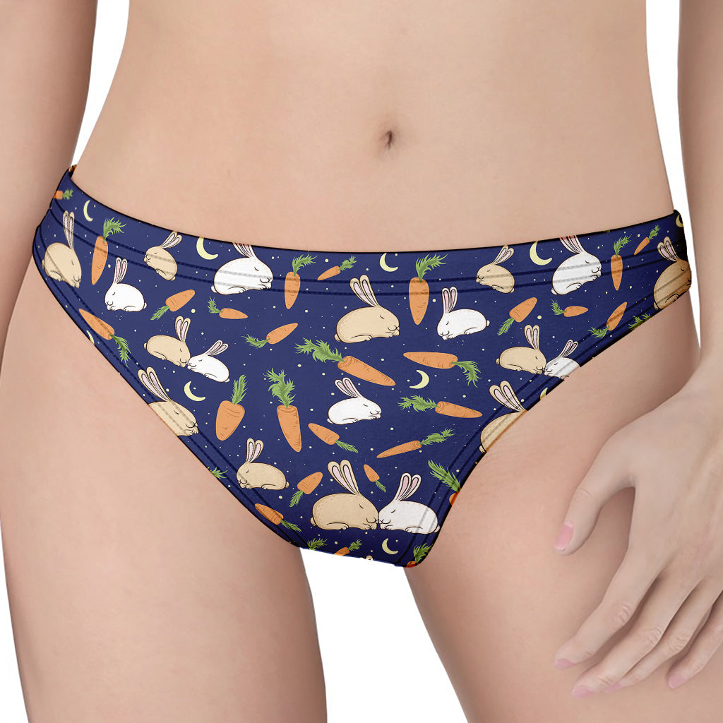 Carrot And Rabbit Pattern Print Women's Thong