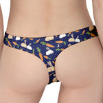 Carrot And Rabbit Pattern Print Women's Thong