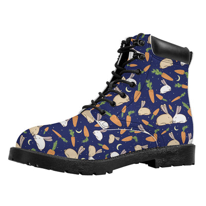 Carrot And Rabbit Pattern Print Work Boots