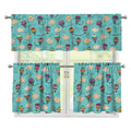 Cartoon Air Balloon Pattern Print 3 Piece Kitchen Curtains