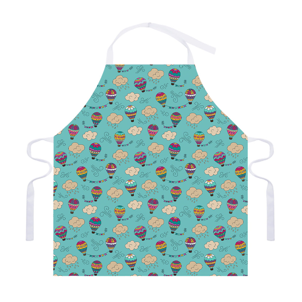 Cartoon Air Balloon Pattern Print Adjustable Apron