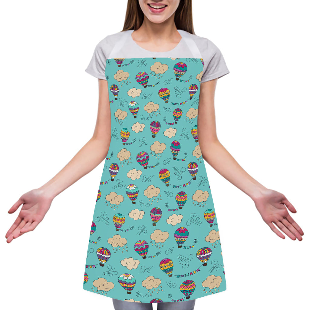 Cartoon Air Balloon Pattern Print Adjustable Apron