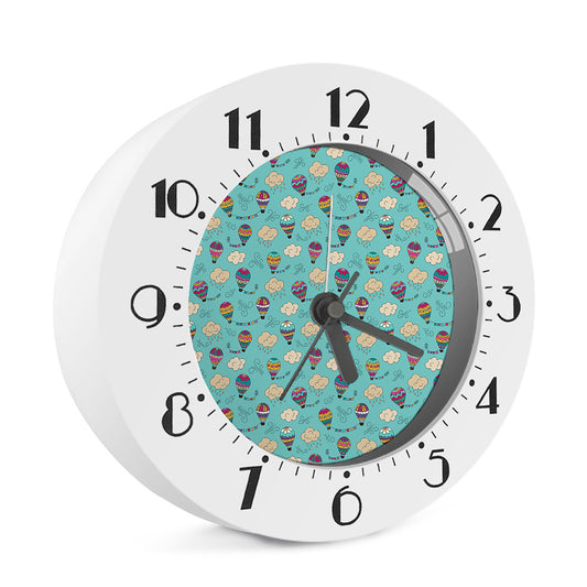 Cartoon Air Balloon Pattern Print Alarm Clock