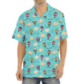Cartoon Air Balloon Pattern Print Aloha Shirt