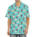 Cartoon Air Balloon Pattern Print Aloha Shirt