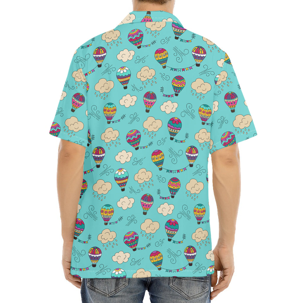 Cartoon Air Balloon Pattern Print Aloha Shirt