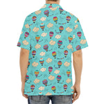 Cartoon Air Balloon Pattern Print Aloha Shirt