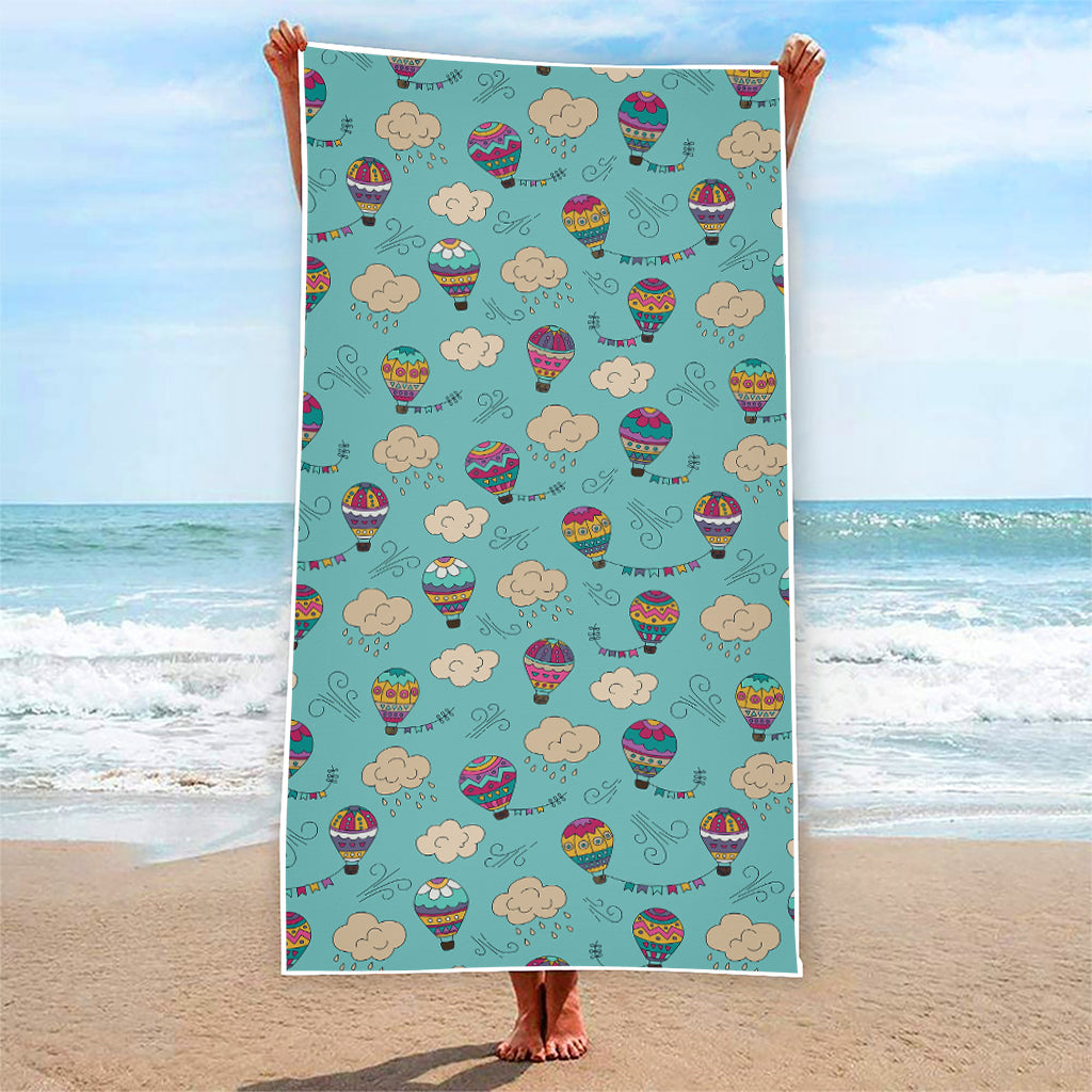 Cartoon Air Balloon Pattern Print Beach Towel