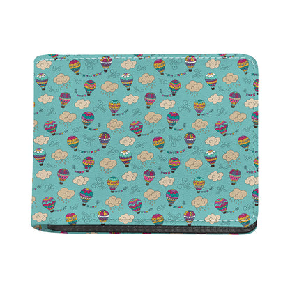 Cartoon Air Balloon Pattern Print Bifold Wallet