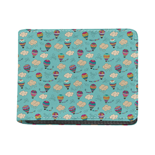 Cartoon Air Balloon Pattern Print Bifold Wallet