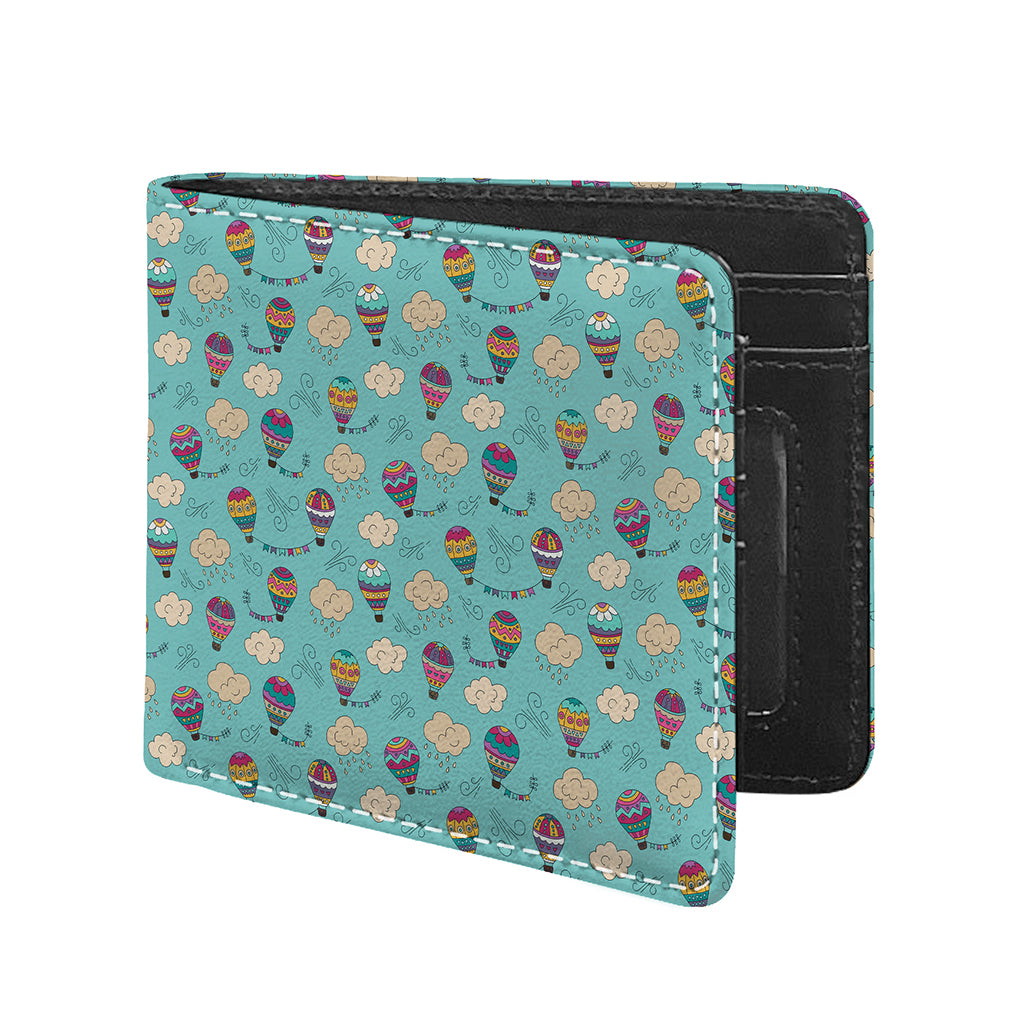 Cartoon Air Balloon Pattern Print Bifold Wallet