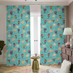 Cartoon Air Balloon Pattern Print Blackout Pencil Pleat Curtains