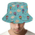 Cartoon Air Balloon Pattern Print Bucket Hat