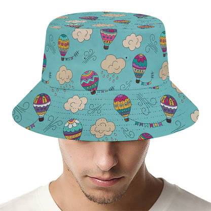 Cartoon Air Balloon Pattern Print Bucket Hat