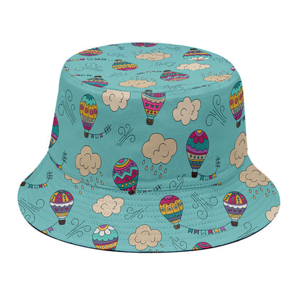 Cartoon Air Balloon Pattern Print Bucket Hat