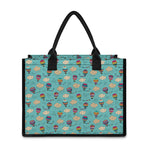 Cartoon Air Balloon Pattern Print Canvas Tote Bag