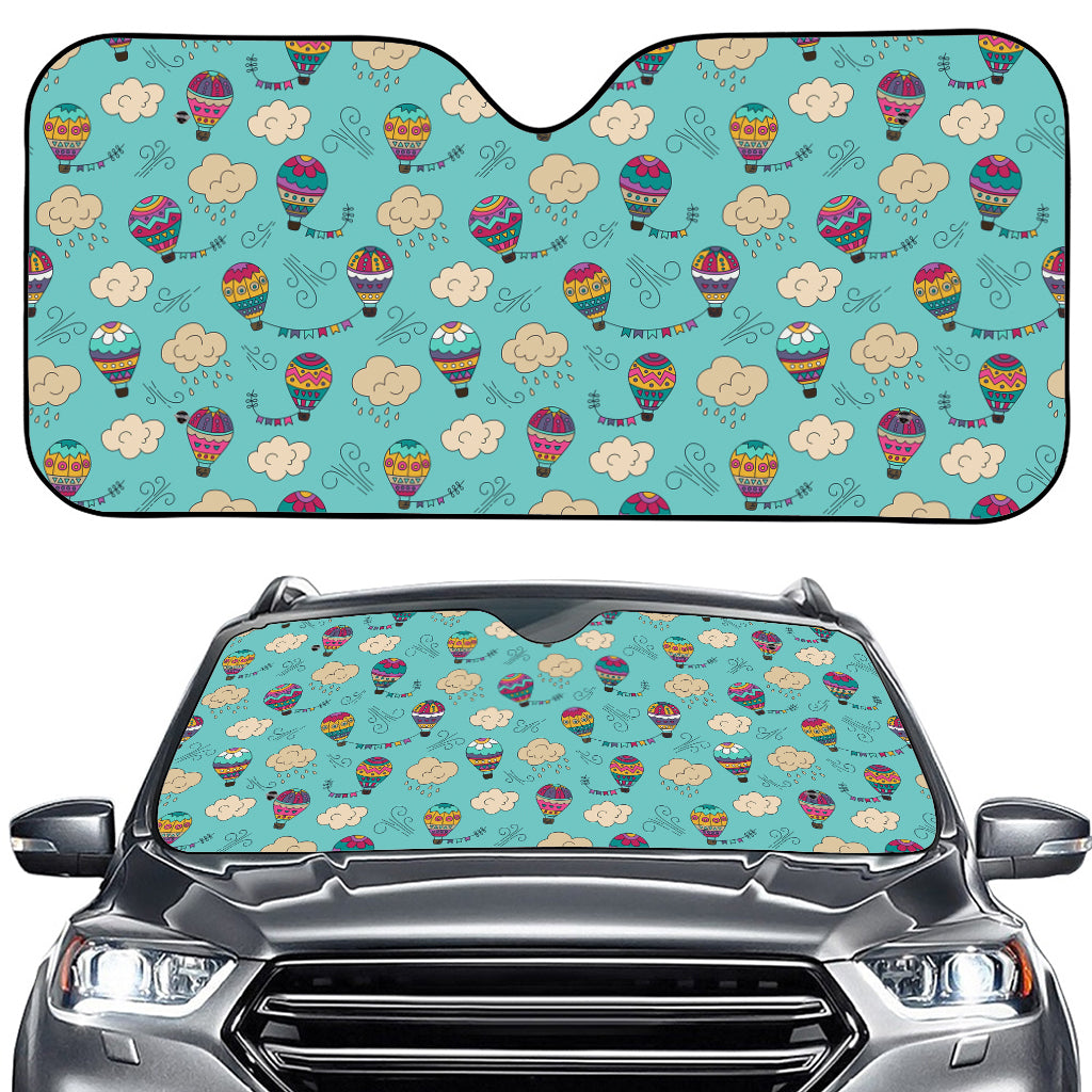 Cartoon Air Balloon Pattern Print Car Windshield Sun Shade