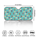 Cartoon Air Balloon Pattern Print Car Windshield Sun Shade