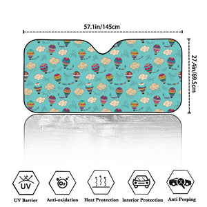 Cartoon Air Balloon Pattern Print Car Windshield Sun Shade