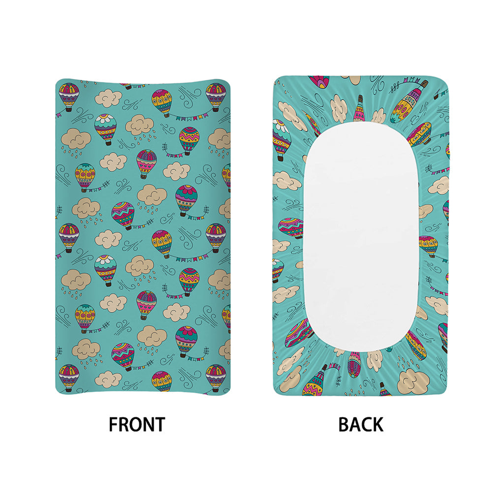 Cartoon Air Balloon Pattern Print Changing Pad Cover