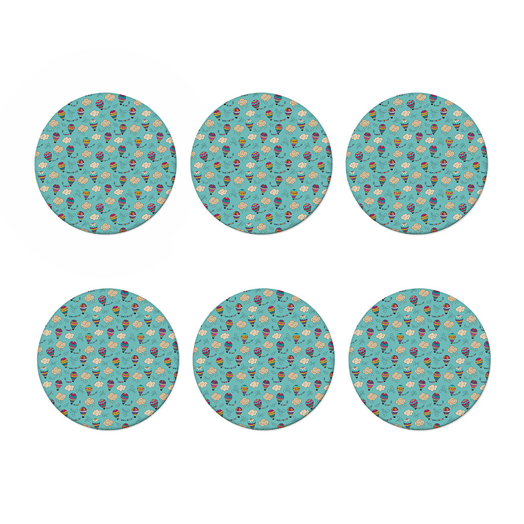 Cartoon Air Balloon Pattern Print Coaster Set