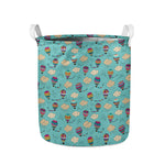 Cartoon Air Balloon Pattern Print Collapsible Laundry Basket