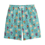 Cartoon Air Balloon Pattern Print Cotton Shorts