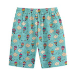 Cartoon Air Balloon Pattern Print Cotton Shorts