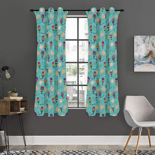 Cartoon Air Balloon Pattern Print Curtain