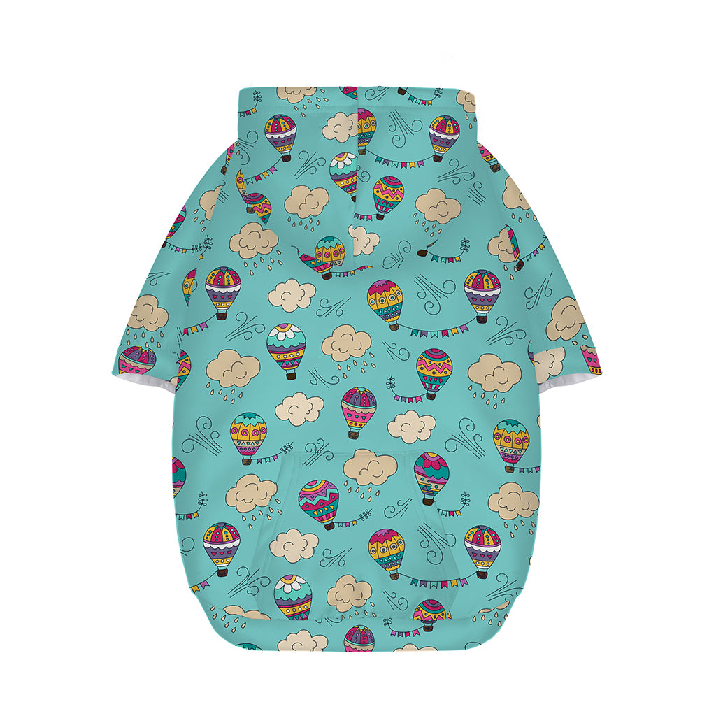 Cartoon Air Balloon Pattern Print Dog Zip Up Hoodie