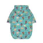 Cartoon Air Balloon Pattern Print Dog Zip Up Hoodie